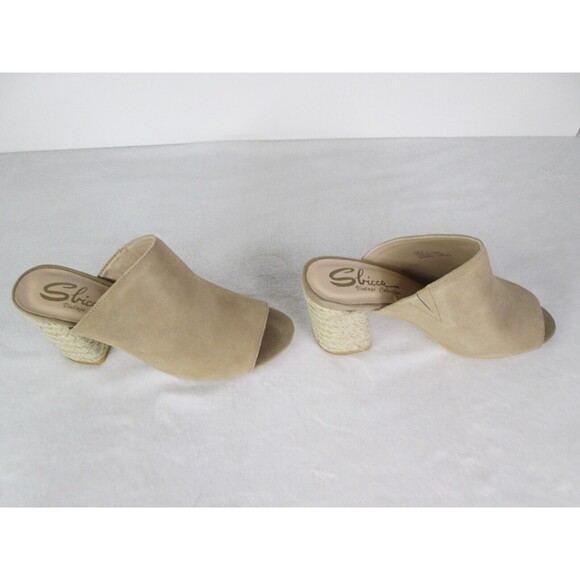 Sbicca Helena Natural 9 Mule Open Toe Suede Leather Upper Rope Heel 3" 601 - Picture 4 of 7